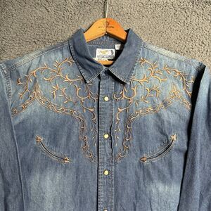 Panhandle Slim Shirt Mens XL Smile Pocket Rodeo Cowboy Western Pearl Snap